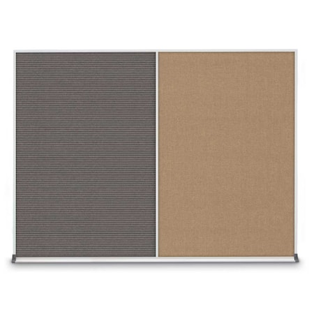 United Visual Products Triple Door Radius Corkboard, 96"X48", B, UV8006-BLACK-BUFF UV8006-BLACK-BUFF